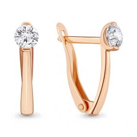 Золотые серьги AQUAMARINE 43579 с Swarovski 43579 фото