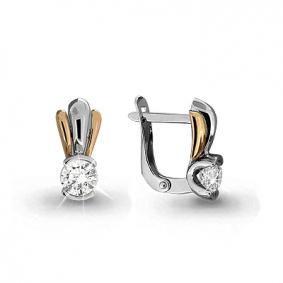 Золотые серьги AQUAMARINE 43604 с Swarovski 43604 фото