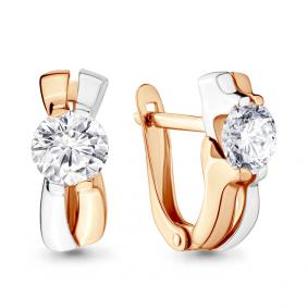 Золотые серьги AQUAMARINE 43609 с Swarovski 43609 фото