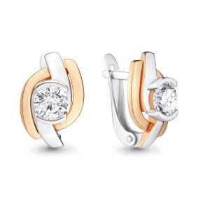 Золотые серьги AQUAMARINE 43615 с Swarovski 43615 фото