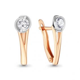 Золотые серьги AQUAMARINE 43622 с Swarovski 43622 фото