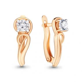 Золотые серьги AQUAMARINE 43626 с Swarovski 43626 фото