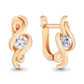 Золотые серьги AQUAMARINE 43628 с Swarovski 43628 фото