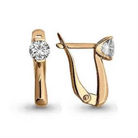 Золотые серьги AQUAMARINE 43657 с фианитом 43657 фото