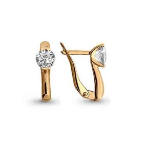 Золотые серьги AQUAMARINE 43658 с Swarovski 43658 фото