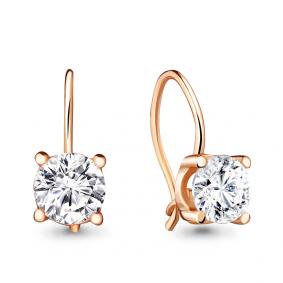 Золотые серьги AQUAMARINE 43678 с Swarovski 43678 фото