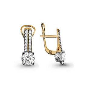 Золотые серьги AQUAMARINE 43701А 43701А фото