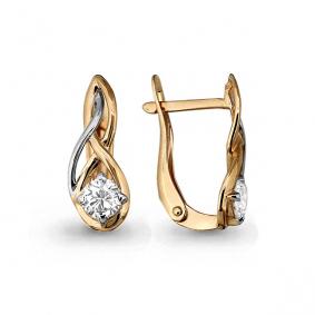 Золотые серьги AQUAMARINE 43709 с Swarovski 43709 фото