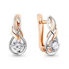 Золотые серьги AQUAMARINE 43710 с Swarovski 43710 фото