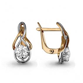 Золотые серьги AQUAMARINE 43713 с Swarovski 43713 фото