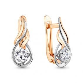 Золотые серьги AQUAMARINE 43714 с Swarovski 43714 фото