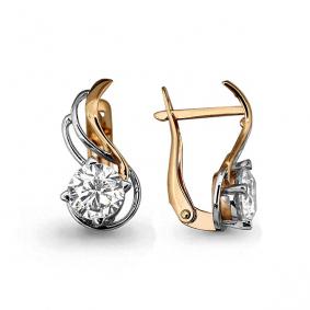 Золотые серьги AQUAMARINE 43716 с Swarovski 43716 фото