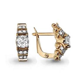 Золотые серьги AQUAMARINE 43743А 43743А фото