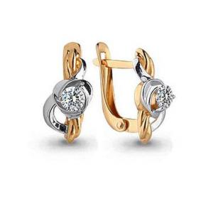 Золотые серьги AQUAMARINE 43751 с Swarovski 43751 фото