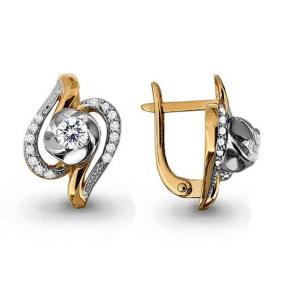 Золотые серьги AQUAMARINE 43774А 43774А фото