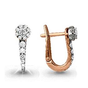 Золотые серьги AQUAMARINE 43786 с фианитом 43786 фото