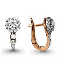 Золотые серьги AQUAMARINE 43787 с фианитом 43787 фото