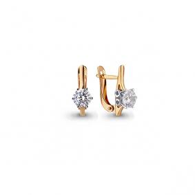 Золотые серьги AQUAMARINE 43806 с Swarovski 43806 фото