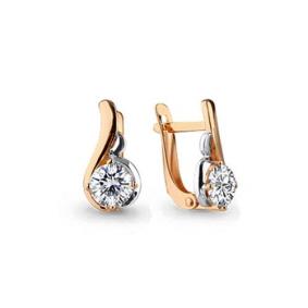 Золотые серьги AQUAMARINE 43815 с Swarovski 43815 фото