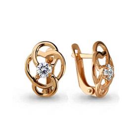 Золотые серьги AQUAMARINE 43838 с фианитом 43838 фото