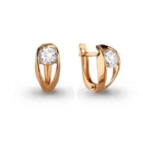 Золотые серьги AQUAMARINE 43841 с Swarovski 43841 фото