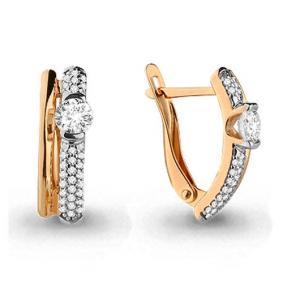 Золотые серьги AQUAMARINE 43845А с Swarovski 43845А фото