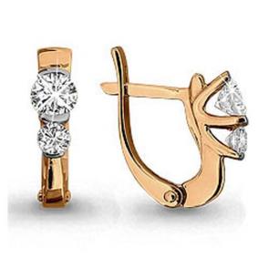 Золотые серьги AQUAMARINE 43863 с Swarovski 43863 фото