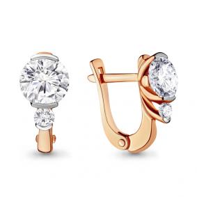 Золотые серьги AQUAMARINE 43864 с Swarovski 43864 фото