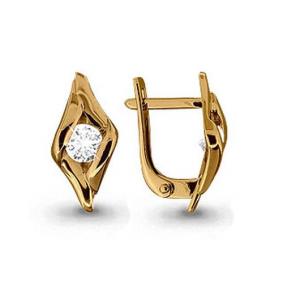 Золотые серьги AQUAMARINE 43866 с Swarovski 43866 фото