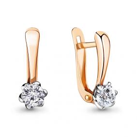 Золотые серьги AQUAMARINE 43870 с Swarovski 43870 фото