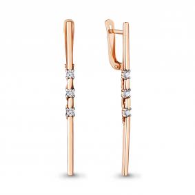 Золотые серьги AQUAMARINE 43872А с Swarovski 43872А фото