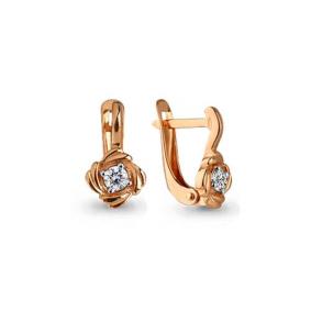 Золотые серьги AQUAMARINE 43894 с фианитом 43894 фото