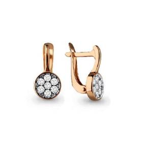 Золотые серьги AQUAMARINE 43896А с Swarovski 43896А фото