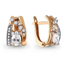 Золотые серьги AQUAMARINE 43905А с Swarovski 43905А фото