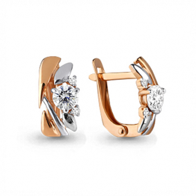 Золотые серьги AQUAMARINE 43906 с Swarovski 43906 фото