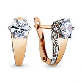 Золотые серьги AQUAMARINE 43927 с фианитом 43927 фото