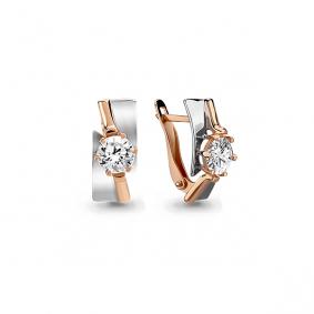 Золотые серьги AQUAMARINE 43935 с фианитом 43935 фото