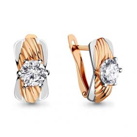 Золотые серьги AQUAMARINE 43937 с фианитом 43937 фото