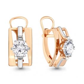 Золотые серьги AQUAMARINE 43940 с Swarovski 43940 фото