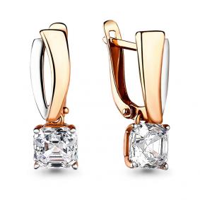 Золотые серьги AQUAMARINE 43946 с Swarovski 43946 фото