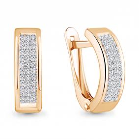 Золотые серьги AQUAMARINE 43951 с ювелирным кристаллом 43951 фото