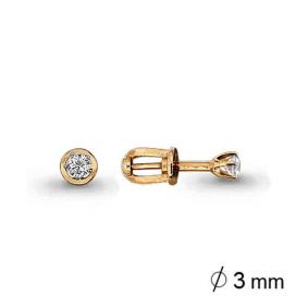 Золотые серьги AQUAMARINE 44035 с фианитом 44035 фото