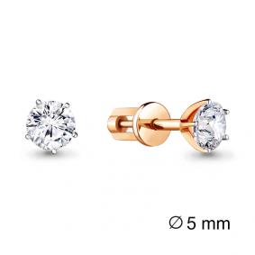 Золотые серьги AQUAMARINE 44037 с фианитом 44037 фото