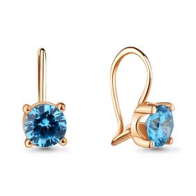 Золотые серьги AQUAMARINE 44128Н с шпинелью 44128Н фото