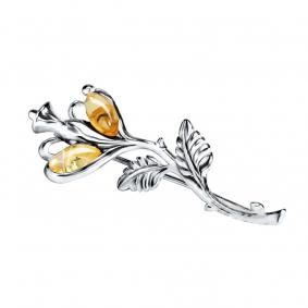 Брошь ИП Шавкунов ИН 44320350 с янтарём 44320350 фото