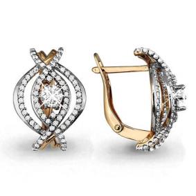 Золотые серьги AQUAMARINE 45066А 45066А фото