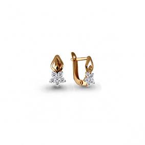 Золотые серьги AQUAMARINE 45375 с фианитом 45375 фото