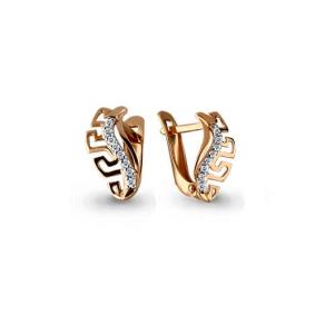 Золотые серьги AQUAMARINE 45388 с фианитом 45388 фото