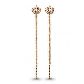 Золотые серьги AQUAMARINE 45474 с фианитом 45474 фото