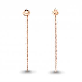 Золотые серьги AQUAMARINE 45474А с фианитом 45474А фото